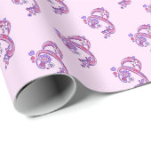 Anfangsbuchstabe P Monogramm rosa personalisierte  Geschenkpapier (Rolleneckpunkt)