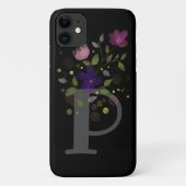 Anfangsbuchstabe P Plus Blumendesign Case-Mate iPhone Hülle (Rückseite)