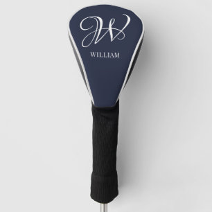 Anfangsbuchstabe Personalisiert Elegant Navy Blau Golf Headcover