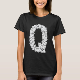 Anfangsbuchstabe Q Großbuchstabe Lustiger Katzenli T-Shirt