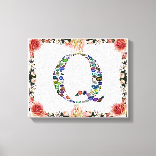 Anfangsbuchstabe Q Leinwanddruck (Vorderseite)