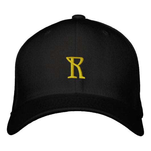 Anfangsbuchstabe R Bestickte Baseballkappe (Vorderseite)