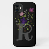 Anfangsbuchstabe R Plus Blumendesign Case-Mate iPhone Hülle (Rückseite)