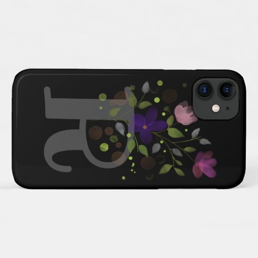 Anfangsbuchstabe R Plus Blumendesign Case-Mate iPhone Hülle (Rückseite (Horizontal))