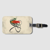 Anfangsbuchstabe R, Red Hot Poker Gepäckanhänger (Vorderseite (Horizontal))