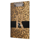 Anfangsbuchstabe R Zwischenablage Leopard Monogram Klemmbrett (Links)