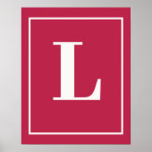 Anfangsbuchstabe | Rosa Monogramm Modern Stylisch Poster (Vorne)