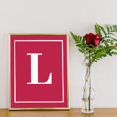 Anfangsbuchstabe | Rosa Monogramm Modern Stylisch Poster