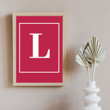 Anfangsbuchstabe | Rosa Monogramm Modern Stylisch