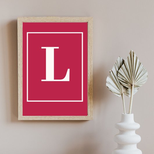 Anfangsbuchstabe | Rosa Monogramm Modern Stylisch Poster