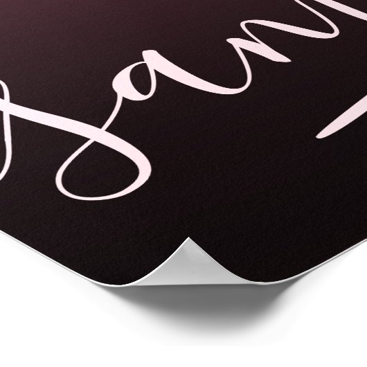 Anfangsbuchstabe Rosa Script Eindeutige Bezeichnun Poster (Ecke)