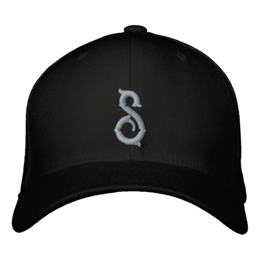 Anfangsbuchstabe S Bestickte Baseballkappe (Vorderseite)