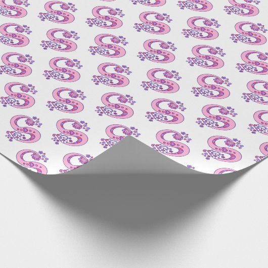 Anfangsbuchstabe S Monogramm personalisierte Verpa Geschenkpapier (Ecke)