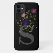 Anfangsbuchstabe S Plus Blumendesign Case-Mate iPhone Hülle (Rückseite)