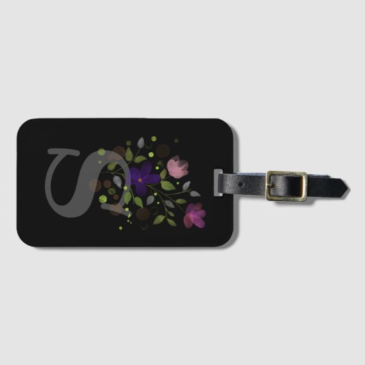 Anfangsbuchstabe S Plus Blumendesign Gepäckanhänger (Vorderseite (Horizontal))