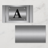 Anfangsbuchstabe-Silber-MetallVisitenkarten Visitenkarte (Vorne/Hinten)