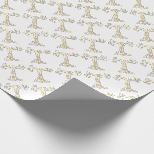 Anfangsbuchstabe T Monogramm personalisierte Verpa Geschenkpapier (Ecke)