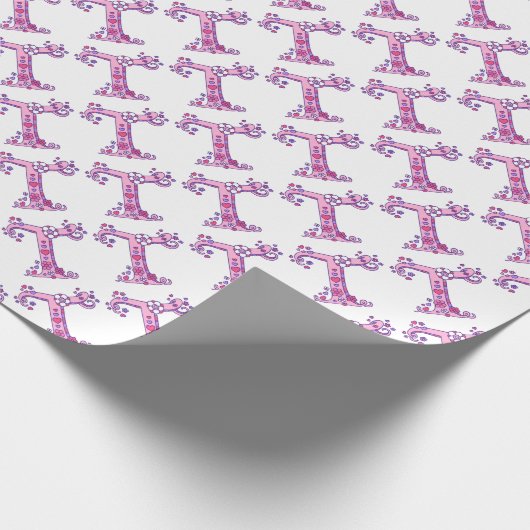 Anfangsbuchstabe T Monogramm personalisierte Verpa Geschenkpapier (Ecke)