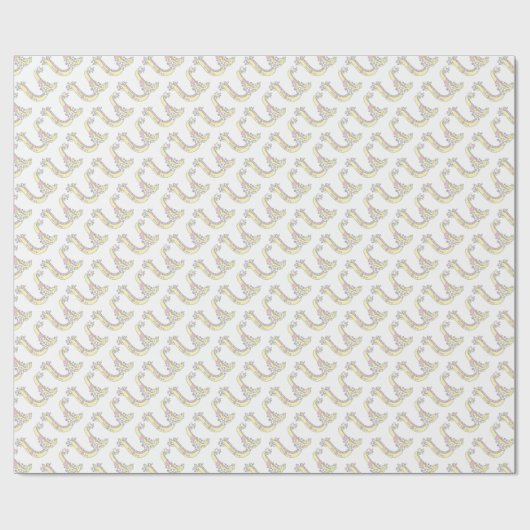 Anfangsbuchstabe U Monogramm personalisierte Verpa Geschenkpapier (Flach)