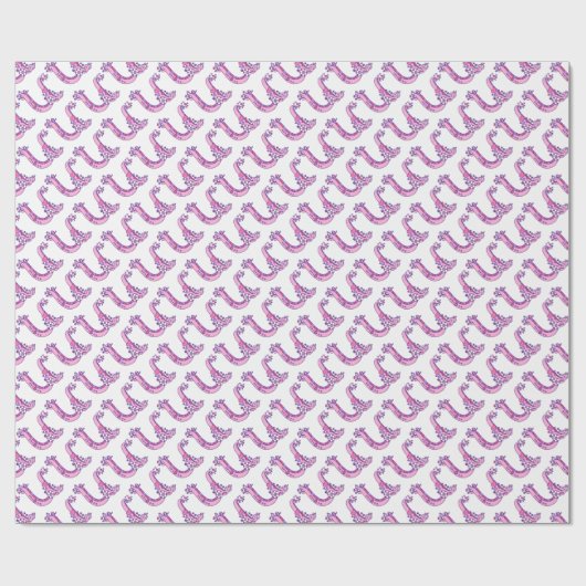 Anfangsbuchstabe U Monogramm rosa personalisierte Geschenkpapier (Flach)