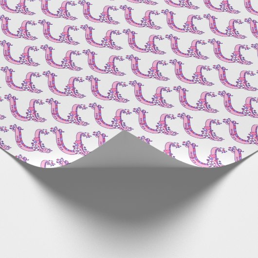 Anfangsbuchstabe U Monogramm rosa personalisierte Geschenkpapier (Ecke)