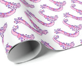 Anfangsbuchstabe U Monogramm rosa personalisierte Geschenkpapier (Rolleneckpunkt)