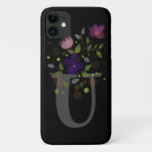 Anfangsbuchstabe U Plus Blumendesign Case-Mate iPhone Hülle (Rückseite)