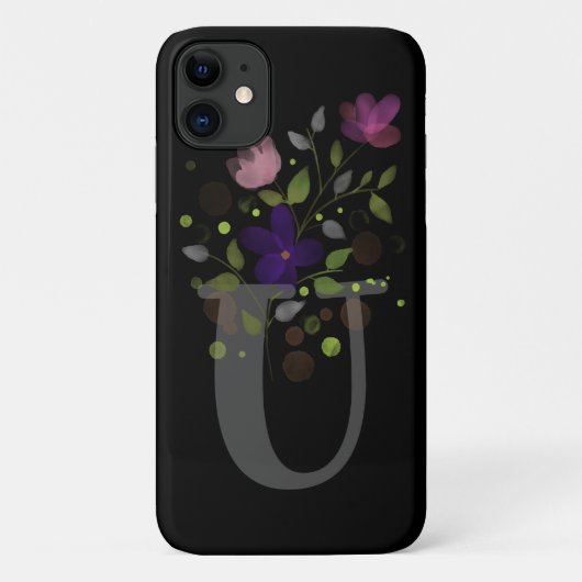 Anfangsbuchstabe U Plus Blumendesign Case-Mate iPhone Hülle (Rückseite)