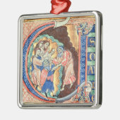 Anfangsbuchstabe "V" Visio Abdie Silbernes Ornament (Links)