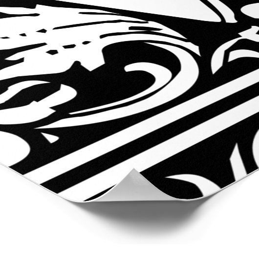 Anfangsbuchstabe W Mittelalterliches Monogramm Vin Poster (Ecke)