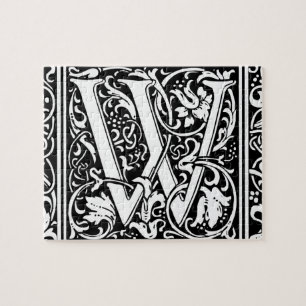 Anfangsbuchstabe W Mittelalterliches Monogramm Vin Puzzle