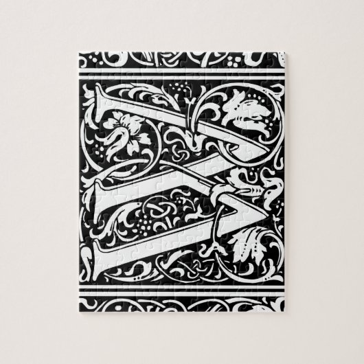 Anfangsbuchstabe W Mittelalterliches Monogramm Vin Puzzle (Vertikal)