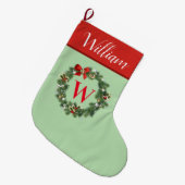 Anfangsbuchstabe Weihnachtskranz-Monogramm   Großer Weihnachtsstrumpf (Vorderansicht (hängend))