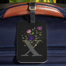 Anfangsbuchstabe X Plus Gepäckstück für Blumenmust