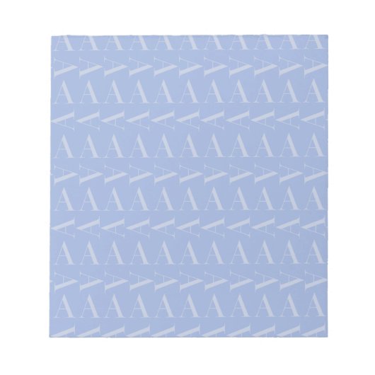 Anfangsbuchstaben A, blau Notizblock (Vorderseite)