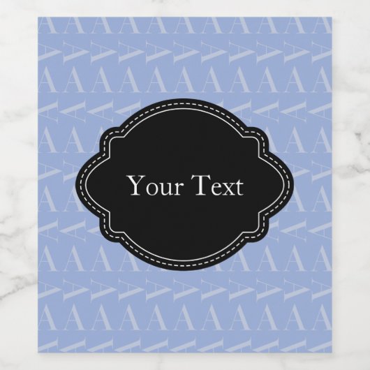 Anfangsbuchstaben A, blau Weinetikett (Einzelnes Label)