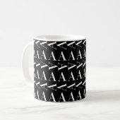 Anfangsbuchstaben A, Hintergrundfarbe auswählen Kaffeetasse (Vorderseite Links)