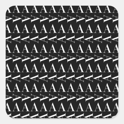 Anfangsbuchstaben A, Hintergrundfarbe auswählen Quadratischer Aufkleber (Vorderseite)