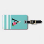 Anfangsbuchstaben A in weißer rosa Rose Gepäckanhänger (Vorderseite horizontal)