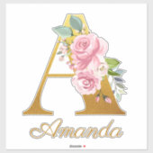 Anfangsbuchstaben A Individuelle Name Aufkleber (Blatt)