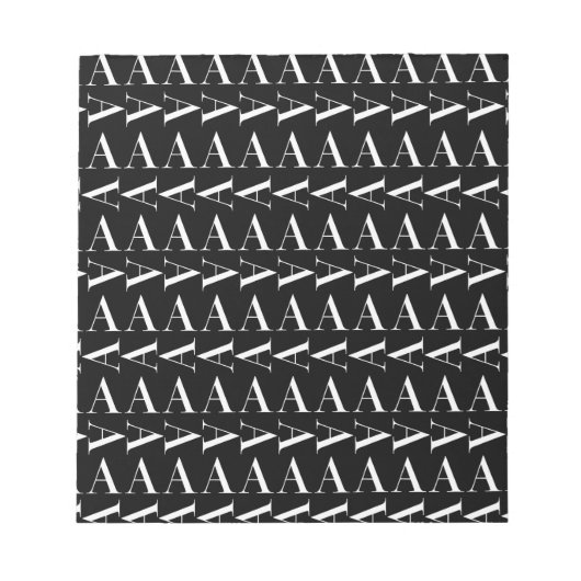 Anfangsbuchstaben A Notizblock (Vorderseite)