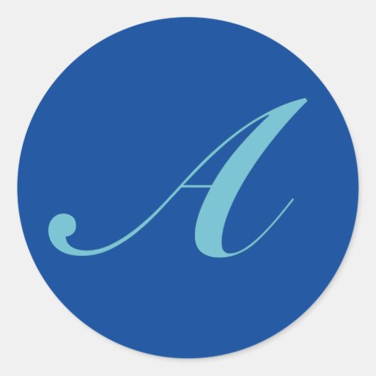 Anfangsbuchstaben A Runder Aufkleber (Vorderseite)