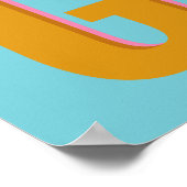Anfangsbuchstaben Aqua und Mustard Retro Typografi Poster (Ecke)