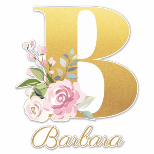 Anfangsbuchstaben B Individuelle Name Aufkleber (Vorderseite)