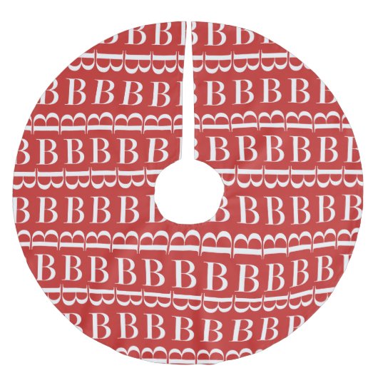 Anfangsbuchstaben B Polyester Weihnachtsbaumdecke (Vorderseite)