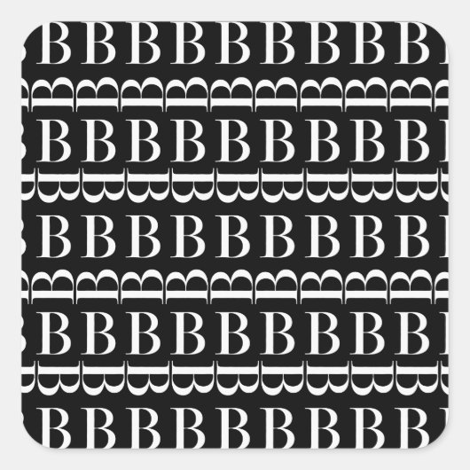 Anfangsbuchstaben B Quadratischer Aufkleber (Vorderseite)