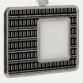 Anfangsbuchstaben B Rahmen-Ornament Silber (Rechts)