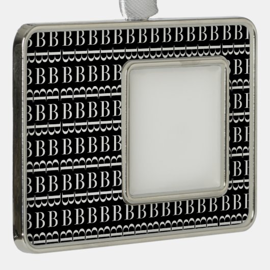 Anfangsbuchstaben B Rahmen-Ornament Silber (Rechts)