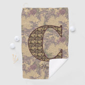 Anfangsbuchstaben C Eleganter Name Golfhandtuch (Insitu)