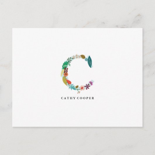 Anfangsbuchstaben - C - Flachbildschirm Postkarte (Vorderseite)
